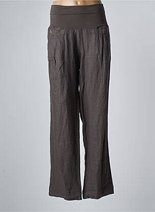 Pantalon drept țesătură crep mărime normală maro MANILA GRACE femeie