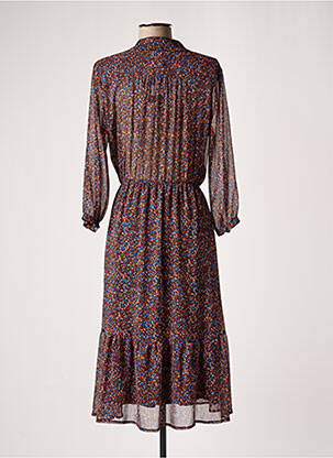 Rochie midi imprimeu fantezie mâneci lungi maro RUE DES ABBESSES femeie
