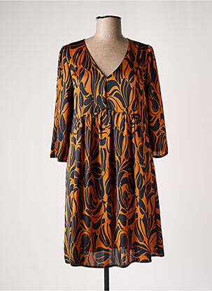 Rochie scurtă mâneci 3/4 mâneci 3/4 maro RUE DES ABBESSES femeie