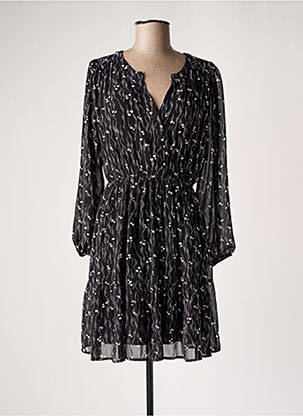 Rochie midi imprimeu fantezie mâneci lungi negru Y'COO femeie