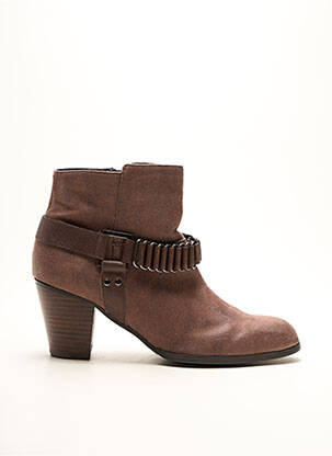 Botine/ghete țesătură satinată toc de 4 la 6 cm maro FUGITIVE BY FRANCESCO ROSSI femeie