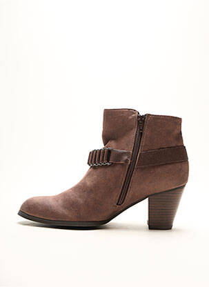 Botine/ghete țesătură satinată toc de 4 la 6 cm maro FUGITIVE BY FRANCESCO ROSSI femeie