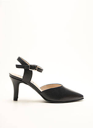 Sandale/pantofi decupați țesătură satinată toc de 4 la 6 cm negru ARTIKA SOFT femeie