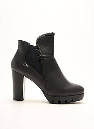 Botine/ghete țesătură satinată toc înalt de 10cm și mai mult negru 226 SHOES femeie
