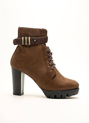 Botine/ghete închidere cu fermoar toc de 7 la 9 cm maro 226 SHOES femeie