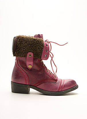 Botine/ghete țesătură satinată toc plat până la 3 cm violet CASSIS COTE D'AZUR femeie