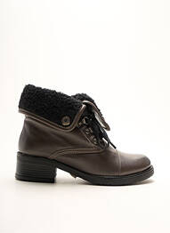 Botine/ghete țesătură satinată toc de 4 la 6 cm maro BELLE ET BIEN femme