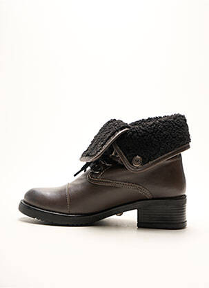 Botine/ghete țesătură satinată toc de 4 la 6 cm maro BELLE ET BIEN femeie