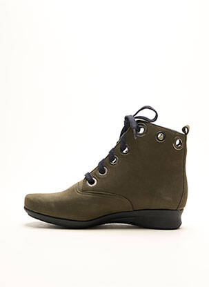Botine/ghete nubuc toc plat până la 3 cm verde HIRICA femeie