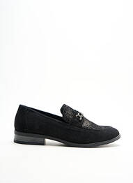 Mocasini țesătură satinată toc plat până la 3 cm negru GEO-REINO femme