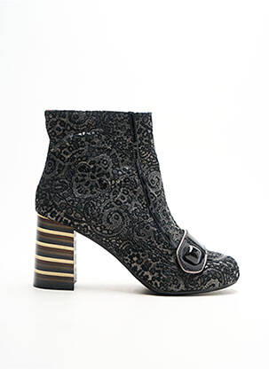Botine/ghete vârf rotund toc de 4 la 6 cm gri NEMONIC femeie