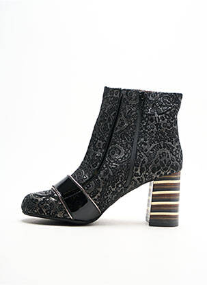 Botine/ghete vârf rotund toc de 4 la 6 cm gri NEMONIC femeie