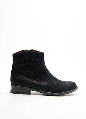 Botine/ghete țesătură satinată toc plat până la 3 cm negru BELLAMY femeie