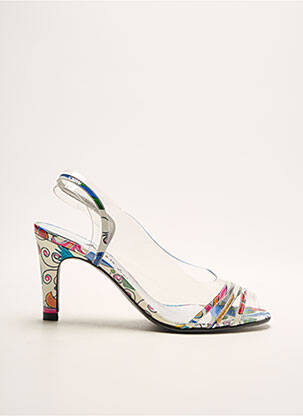 Pantofi cu toc țesătură satinată toc de 4 la 6 cm albastru AZUREE femme