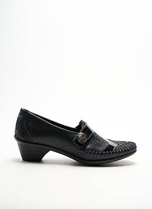 Mocasini țesătură satinată toc de 4 la 6 cm negru BOISSY femeie