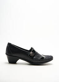 Mocasini țesătură satinată toc de 4 la 6 cm negru BOISSY femme