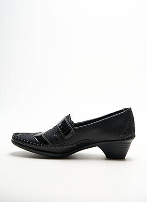Mocasini țesătură satinată toc de 4 la 6 cm negru BOISSY femeie