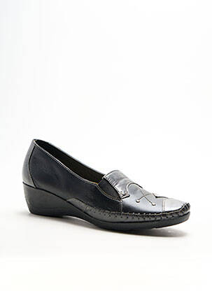 Mocasini țesătură satinată toc plat până la 3 cm negru BOISSY femeie
