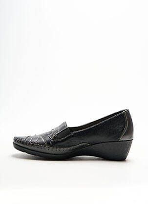 Mocasini țesătură satinată toc plat până la 3 cm negru BOISSY femeie