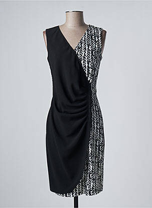 Rochie midi imprimeu fantezie fără mâneci negru EROKE femeie