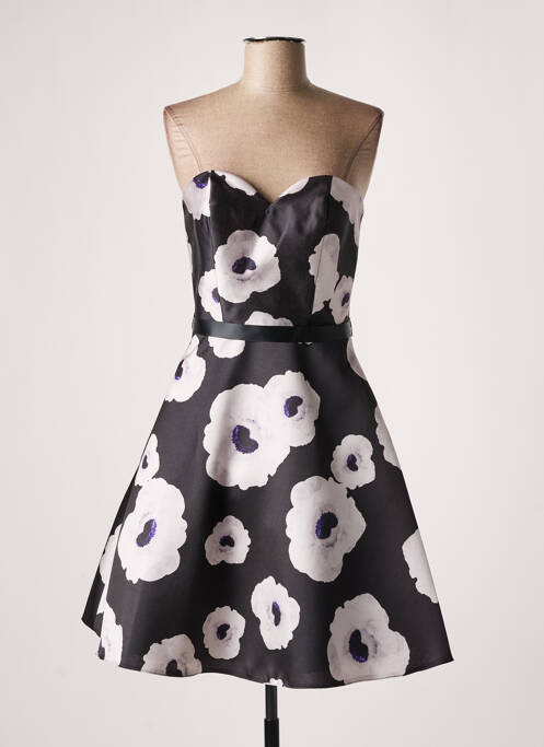 Rochie midi imprimeu floral fără mâneci negru FASHION NEW YORK femme