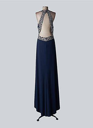 Rochie lungă mâneci spate gol fără mâneci albastru FASHION NEW YORK femeie