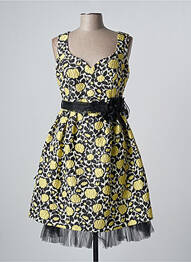 Rochie midi imprimeu floral fără mâneci galben SONIA PENA femeie