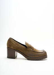 Mocasini nubuc toc de 4 la 6 cm verde NIMAL femme