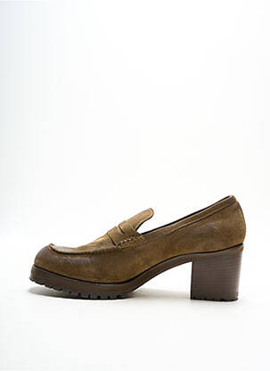 Mocasini pătrat toc de 4 la 6 cm verde NIMAL femme