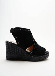 Espadrile nubuc toc de 7 la 9 cm negru KANNA femeie