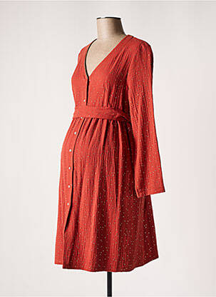 Rochie de maternitate guler în v portocaliu BALLOON femeie