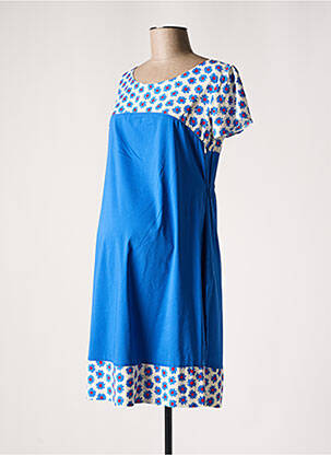 Rochie de maternitate guler rotund albastru POMKIN femeie