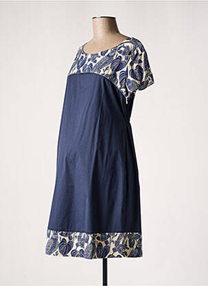 Rochie de maternitate guler rotund albastru POMKIN femeie