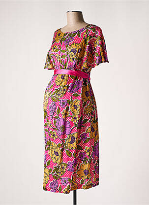 Rochie de maternitate guler rotund roz POMKIN femeie