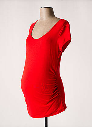 Tricou / top maternitate guler rotund roșu BALLOON femeie
