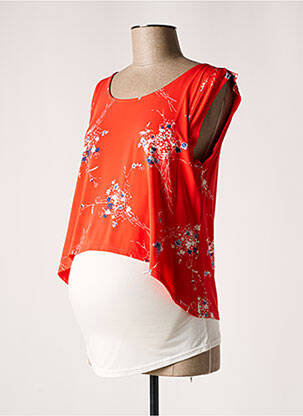 Tricou / top maternitate imprimeu floral portocalie BALLOON femeie