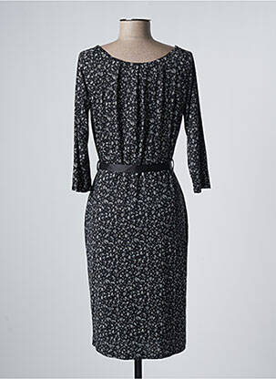 Rochie midi mâneci 3/4 mâneci 3/4 negru JULIE GUERLANDE femeie