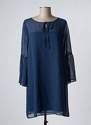 Rochie scurtă croială fluidă mâneci 3/4 albastru MOLLY BRACKEN femeie