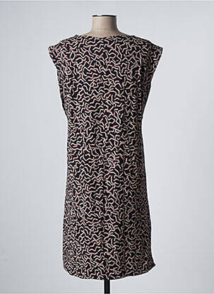 Rochie midi mâneci scurte mâneci scurte negru SKUNKFUNK femeie