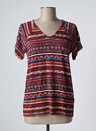 Tricou imprimeu fantezie mâneci scurte maro AGATHE & LOUISE femeie