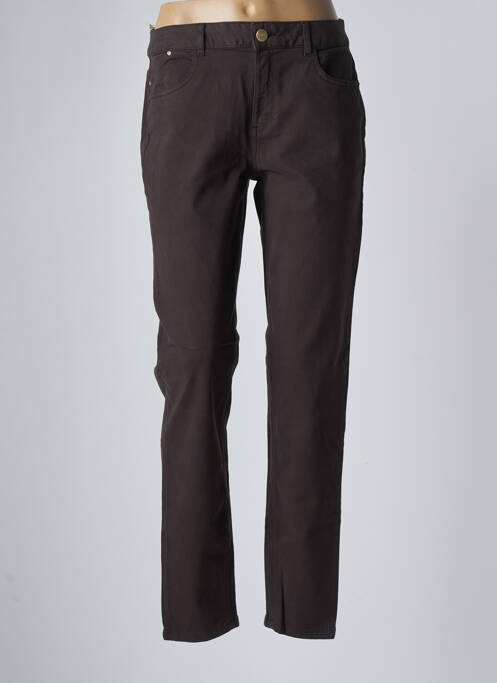 Pantalon slim țesătură poplin mărime normală maro LOLA ESPELETA femme