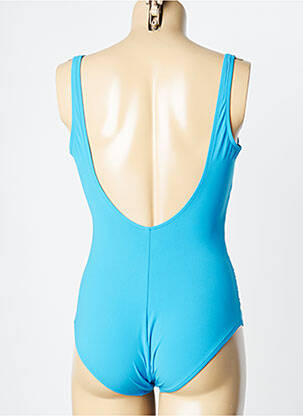 Costum de baie dintr-o singură piesă efect material satinat top triunghiuri albastru LISE CHARMEL femeie