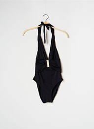 Costum de baie dintr-o singură piesă efect material satinat top triunghiuri negru NICOLE OLIVIER femeie