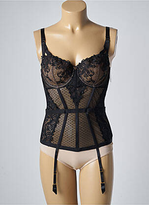 Corset/jartieră efect material satinat negru AUBADE femeie