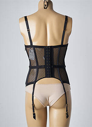 Corset/jartieră efect material satinat negru AUBADE femeie