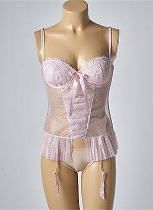 Corset/jartieră efect material satinat roz CHRISTIES femeie