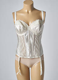 Corset/jartieră efect material satinat bej ELOMI femme