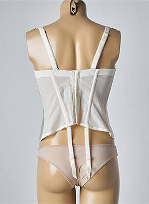 Corset/jartieră efect material satinat bej ELOMI femeie
