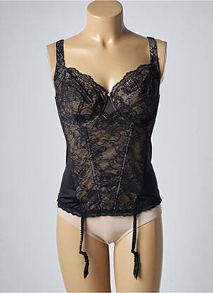 Corset/jartieră efect material satinat negru EPRISE BY LISE CHARMEL femeie