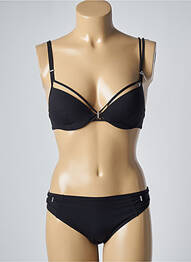 Costum de baie din două piese închidere cu agrafă top sutien push-up negru LISE CHARMEL femme